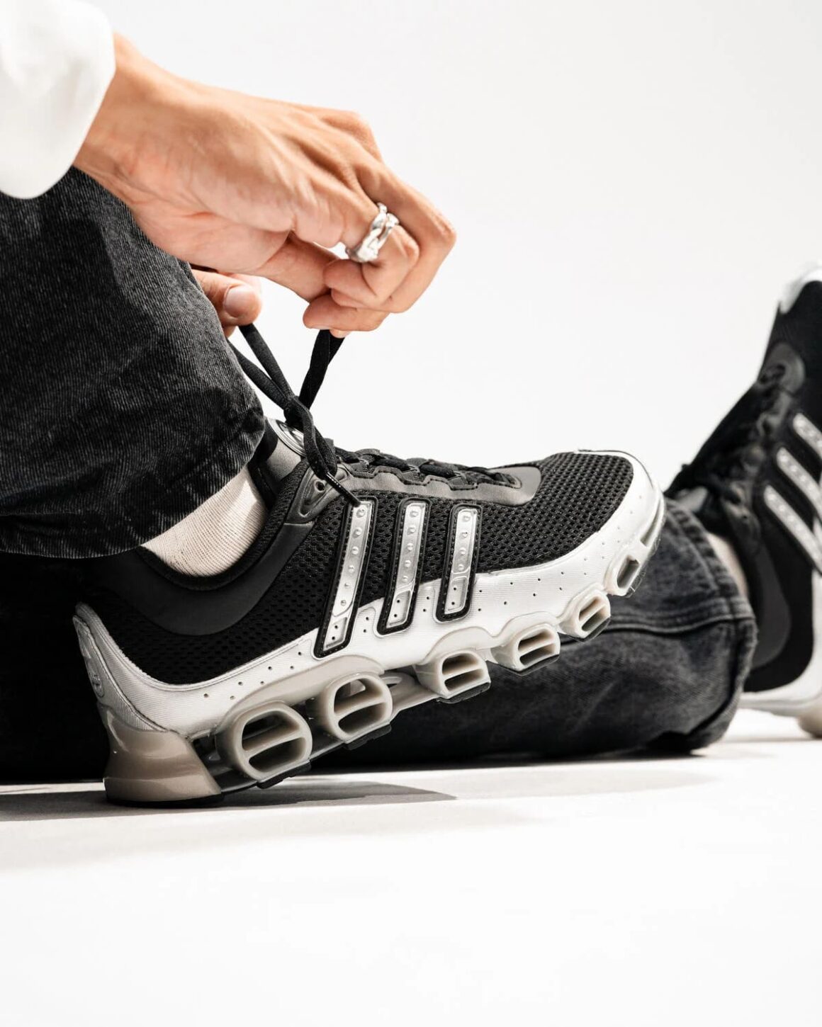 Adidas Megaride Black Silvermetallic ID6601 On Feet