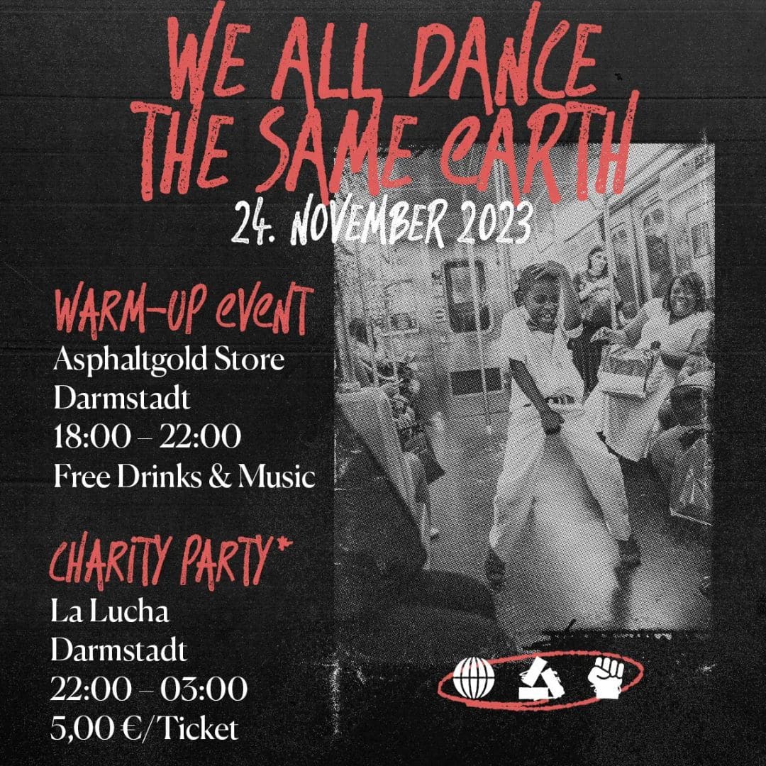 Asphaltgold Charity für die Charity Party am Black-Friday-Abend 24. November im LaLucha Darmstadt Event Flyer