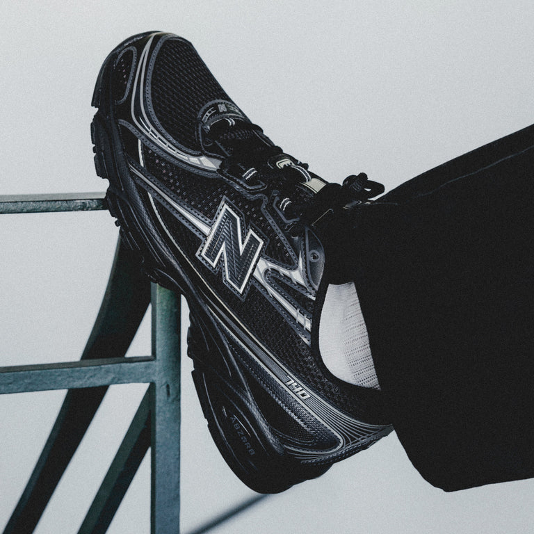 New Balance U740BM2 Black-Silver Metallic ON Feet