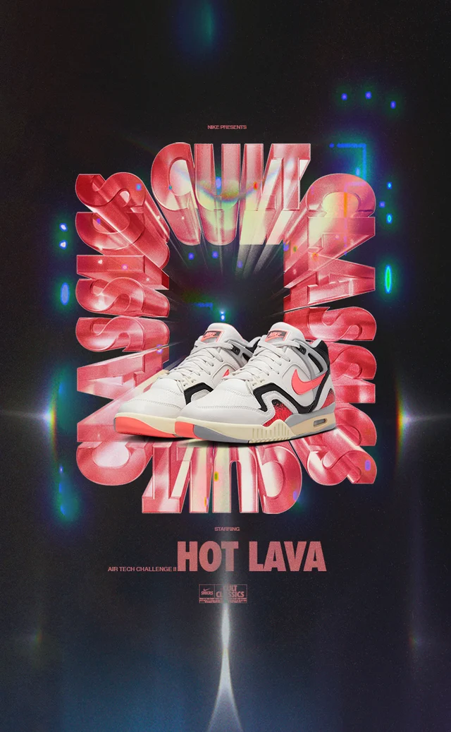 Nike Air Tech Challenge 2 QS „Hot Lava” FZ9033-001 Retro Poster