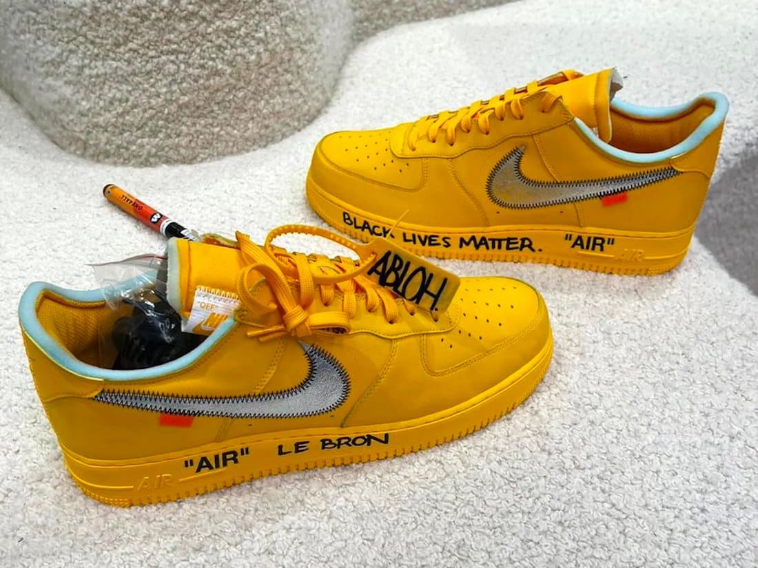 off white nike air force 1 university gold DD1876 700